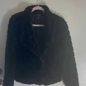 White House Black Market Black Teddy Jacket